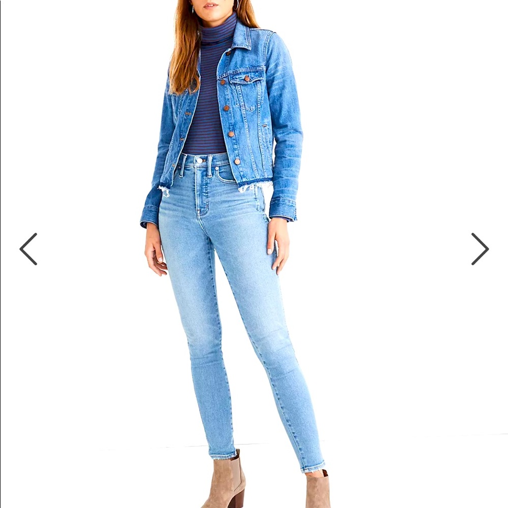Madewell petite 10” high rise skinny jeans in Hamden wash